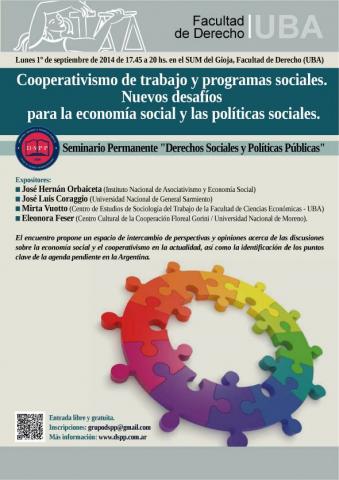 Cooperativismo de trabajo y programas sociales