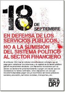 18S "Defiende lo público" "No a los recortes sociales"