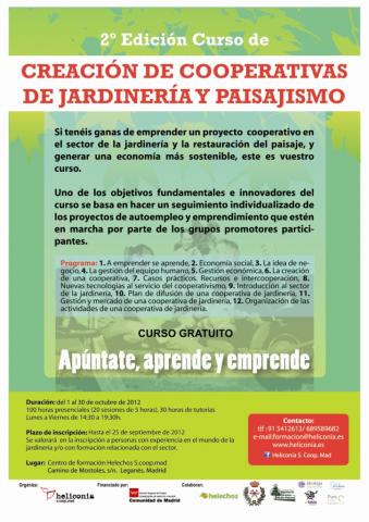 Curso de Creación de Cooperativas de Jardinería y Paisajismo, 2º Edición (Madrid)