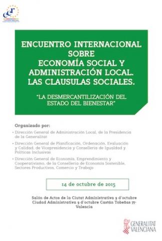 Encuentro Internacional sobre Economía Social y Administración Local. Las cláusulas sociales (Valencia)