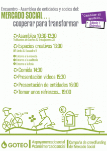 Asamblea-Encuentro de socios/as del Mercado Social de Madrid el 1 de diciembre