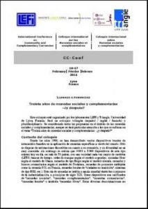Coloquio internacional sobre Monedas sociales y complementarias (Francia)