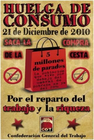 HUELGA DE CONSUMO  DÍA 21 DE DICIEMBRE: concentración de apoyo en Zaragoza