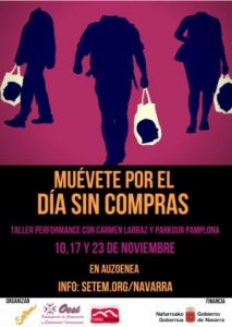 MUÉVETE POR EL DÍA SIN COMPRAS. Taller performance con Carmen Larraz y Parkour Pamplona