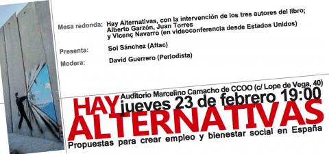 Presentación libro «Hay alternativas» en Madrid y on-line