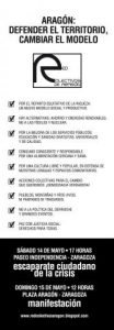 14 y 15 de mayo MOVILIZACIONES DE LA RED DE COLECTIVOS DE ARAGÓN