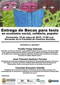 Entrega de becas para tesis en economía social, solidaria, popular (Perú)