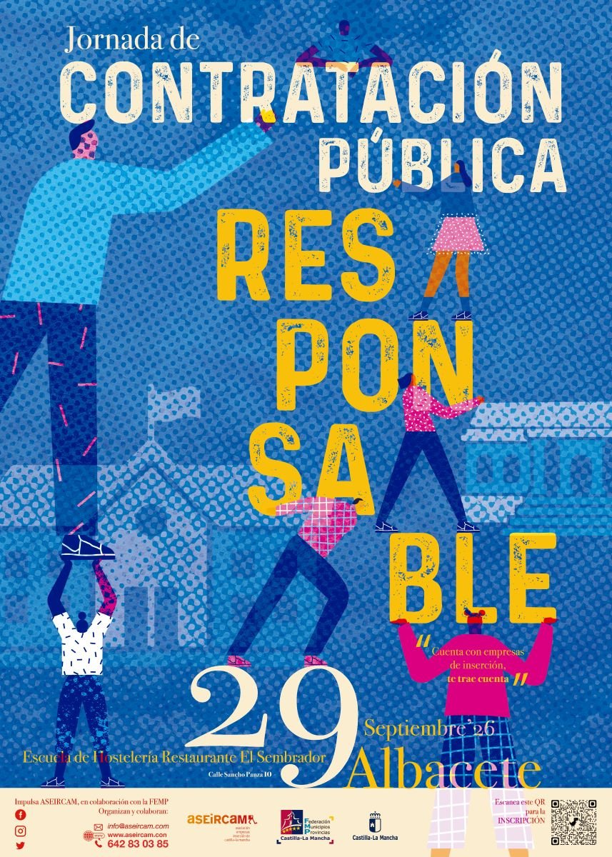 Cartel de la Jornada de Contratación Pública Responsable «Cuenta con empresas de inserción, te trae cuenta», 29 de septiembre de 2026 en Albacete