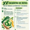 Cartel del XV Encuentro de REFAS, Red de Finanzas Alternativas y Solidarias: viernes 2 de octubre en la UCA, Campus de Jerez, con el programa de la mesa redonda «Financiación ética y comercio justo en los países del Sur: desafíos para REFAS»