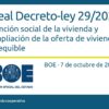 Real Decreto-ley 29/2026. Función social de la vivienda y ampliación de la oferta de vivienda asequible. BOE, 7 de octubre de 2026. Red Vivienda Cooperativa