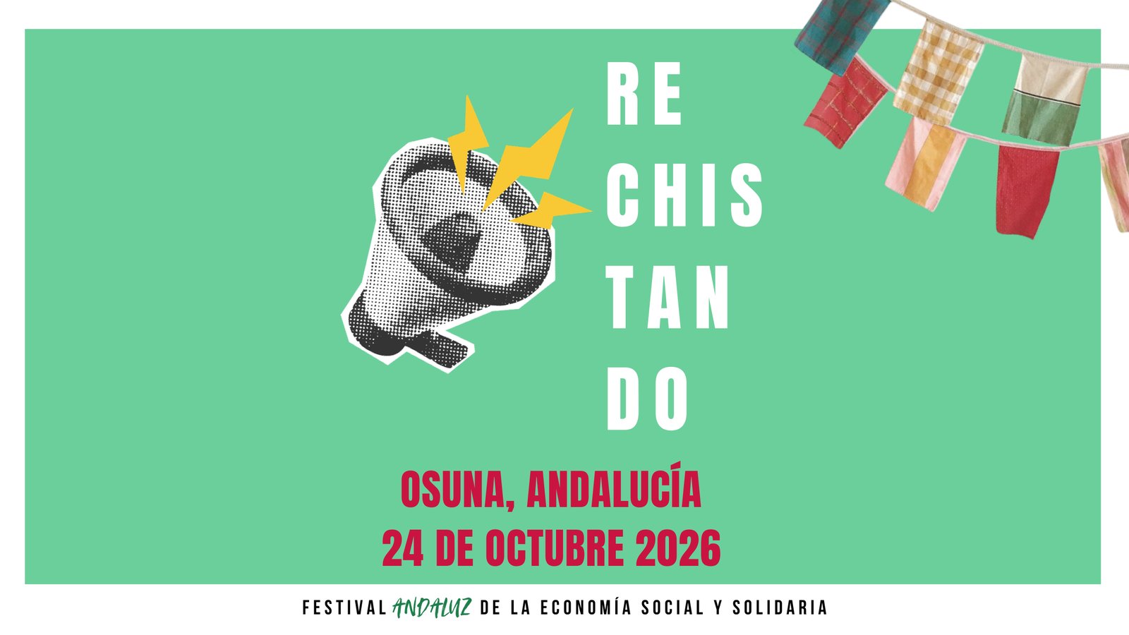 Cartel de Rechistando, Festival Andaluz de la Economía Social y Solidaria: Osuna, Andalucía, 24 de octubre de 2026
